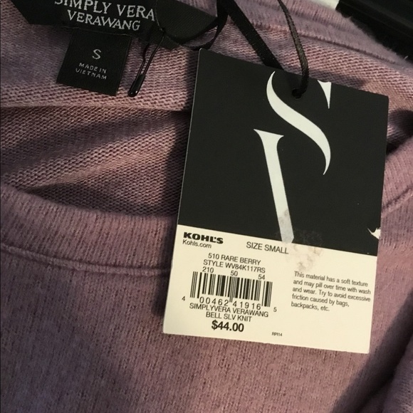 SIMPLY VeraVera Wang Small purple bell sleeve Top - Picture 12 of 15